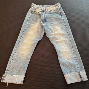 R13 Cross Over Distressed Jean Size 24 Jasper Made in Italy Jeans Denim
